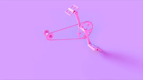 Pink Bicycle Cranks Chain Peddles Illustration Render — Stock Photo, Image