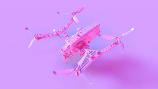 Pink Unmanned Aerial Vehicle Drone 3d illustration 3d render