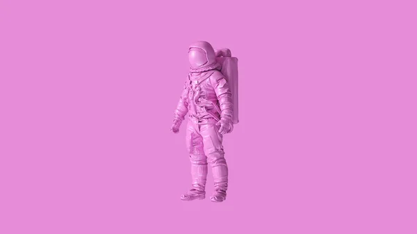 Rosa Spaceman Astronauta Cosmonauta Ilustração Render — Fotografia de Stock