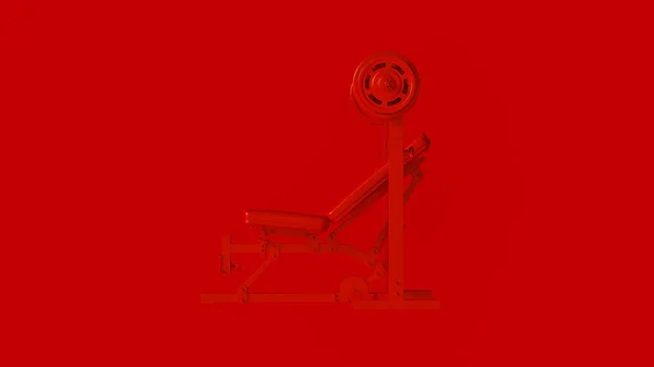 Banc Musculation Incliné Rouge Illustration — Photo