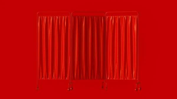 Red Hospital Privacy Folding Screen 3d illustration 3d rendering