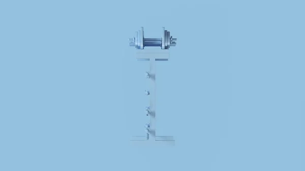 Blue Barbells Gantbbells Rack Ilustrare Redare — Fotografie, imagine de stoc