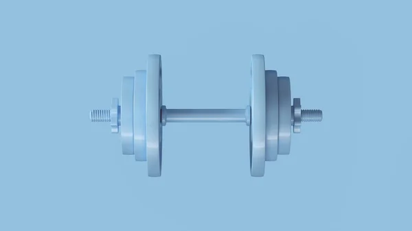 Blue Dumbbell Ilustrație Redare — Fotografie, imagine de stoc