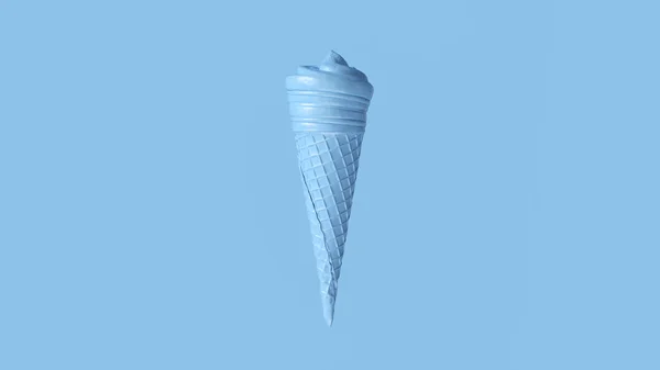Blue Ice Cream Cornet Swirl Illustratie Renderen — Stockfoto