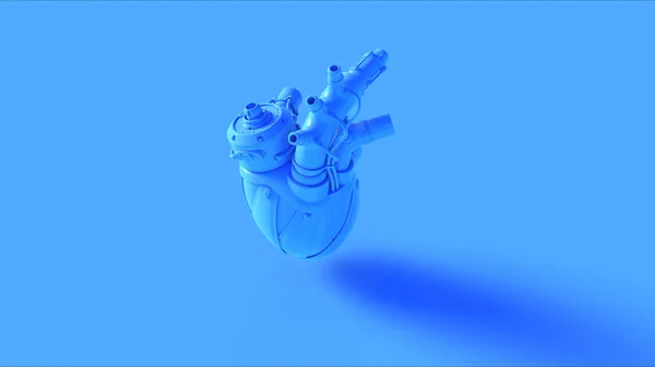 Синій Штучний Серце Кіборг Ілюстрація Візуалізації — стокове фото