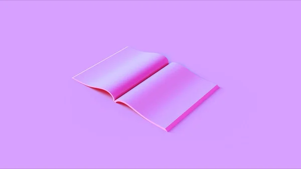 Pink Open Magazine Ilustração Render — Fotografia de Stock