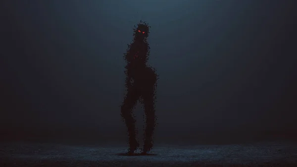 Futuristic Cyber Punk Demon Digital Virus Bum Sticking Out Formed — Stok Foto