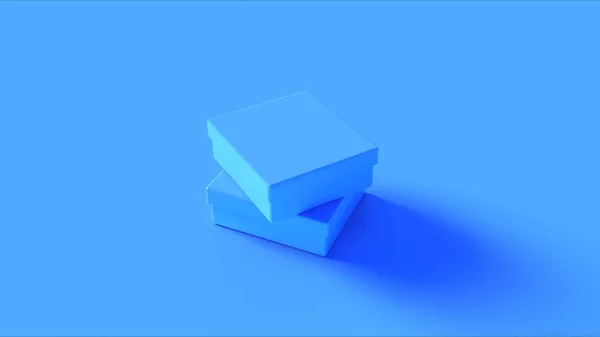 Pila Azul Cajas Almacenamiento Ilustración Render —  Fotos de Stock