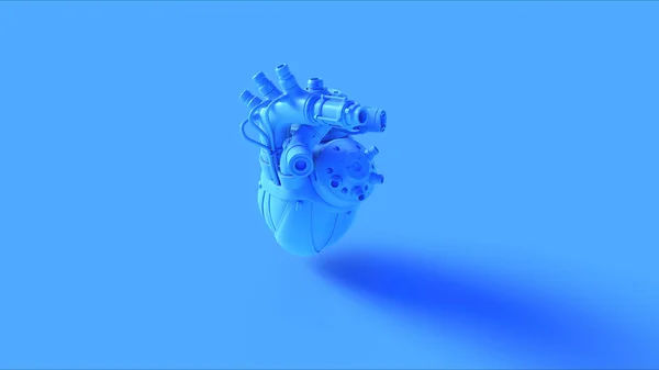 Blå Konstgjorda Hjärta Cyborg Illustration Render — Stockfoto