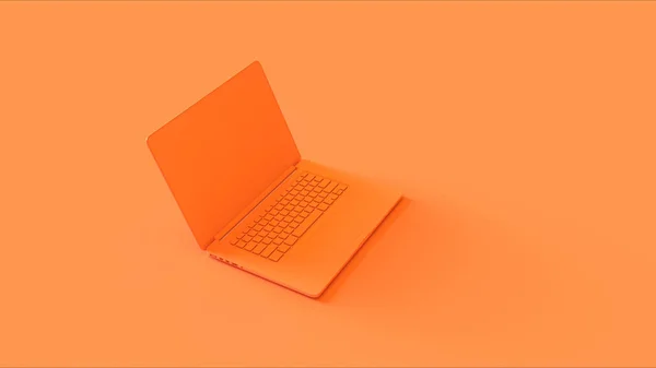 Πορτοκαλί Φορητό Υπολογιστή Απεικόνιση Απόδοσης — Φωτογραφία Αρχείου