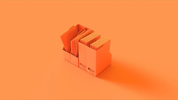 橙色办公室空垂直框文件 — 图库照片