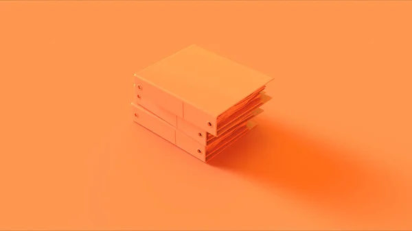 Orange Office Empty Vertical Box Files Иллюстрация Рендеринг — стоковое фото