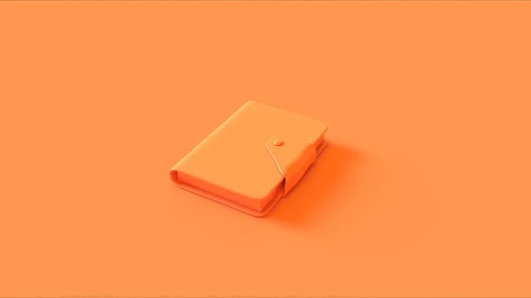 Πορτοκαλί Μικρό Σημειωματάριο Κούμπωμα Κλειστό Απεικόνιση Απόδοση — Φωτογραφία Αρχείου