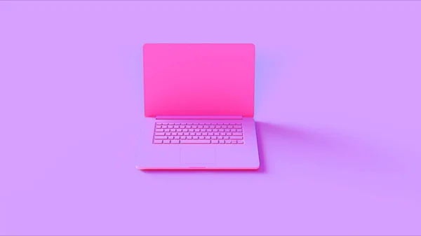 Różowy Laptop Ilustracja Render — Zdjęcie stockowe