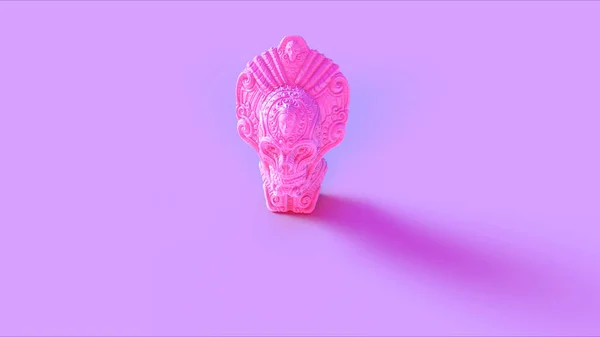 Pink Tribal Skull Mask Statue Bust 3d illustration