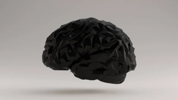 Brain Black Futuristica Intelligenza Artificiale Destra Visualizza Illustrazione Rendering — Foto Stock