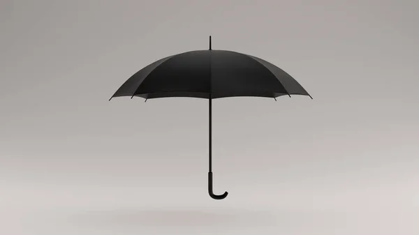 Paraguas Negro Vista Recta Ilustración Render —  Fotos de Stock