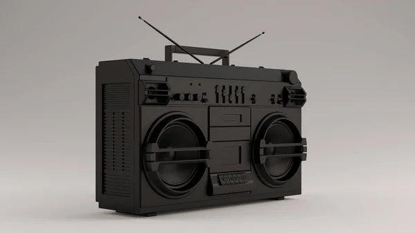 Boombox Noir Trimestre Vue Droite Illustration Rendu — Photo