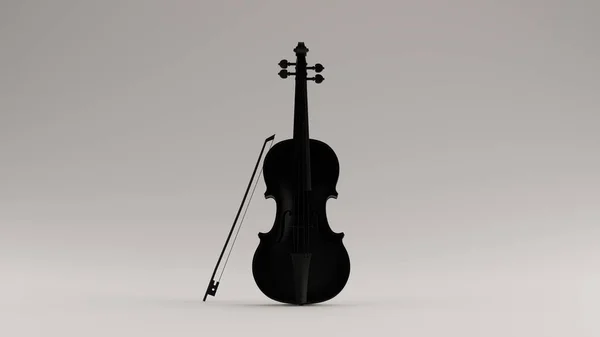 Μαύρο Βιολί Και Τόξο Μπροστά Προβολή Απεικόνιση Απόδοση — Φωτογραφία Αρχείου