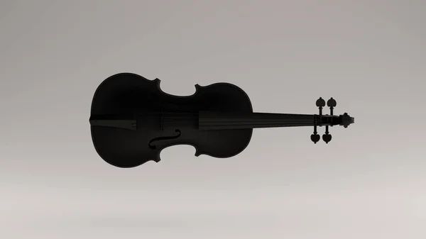 Violino Nero Orizzontale Fronte Vista Illustrazione Rendering — Foto Stock