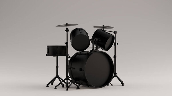 Black Drum Kit 3d illustration 3d render