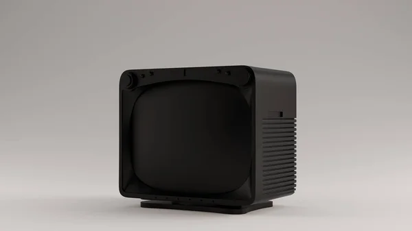 Zwarte Vintage Vierkante Televisie Illustratie Renderen — Stockfoto