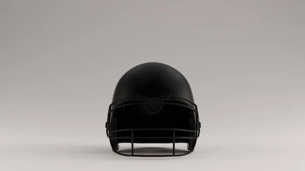 Zwarte Amerikaanse Voetbal Helm Front View Illustratie Renderen — Stockfoto