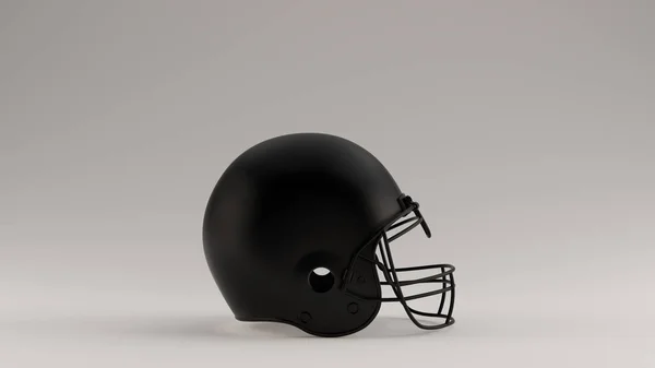 Black American Football Helm Rechts Weergave Illustratie Renderen — Stockfoto