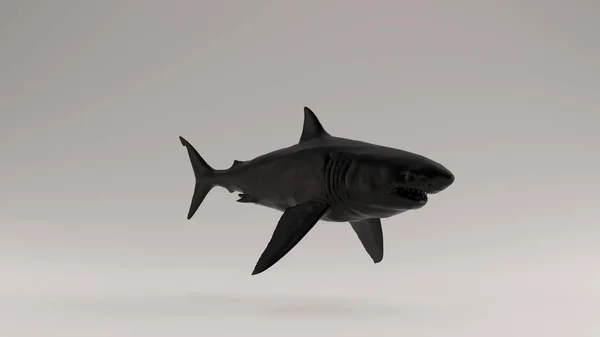 Black Great White Shark Quarter Right View Illustration Render — Stock Photo, Image
