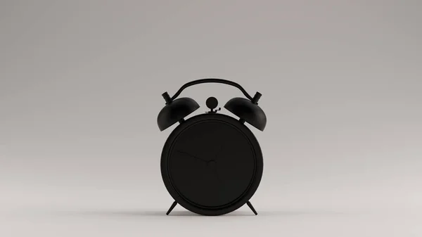 Reloj Despertador Retro Negro Ilustración Render — Foto de Stock