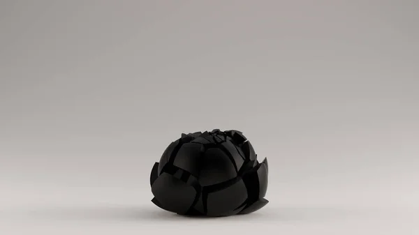 Sphère Fissurée Noire Illustration Rendu — Photo