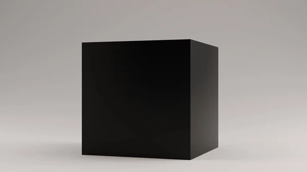 Cubo Preto Ilustração Render — Fotografia de Stock