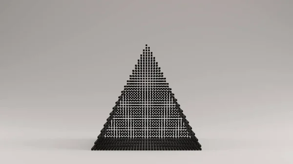 Schwarze Pyramide Aus Vielen Kleinen Würfeln Mit Einem Optischen Aliasing — Stockfoto