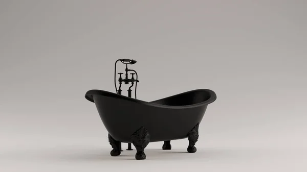 Klasik Siyah Süslü Demir Banyosu Illüstrasyon Render — Stok fotoğraf