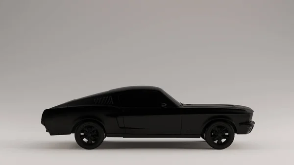 Чорний Потужний Чорний Язовий Автомобіль Ілюстрація Рендерингу — стокове фото