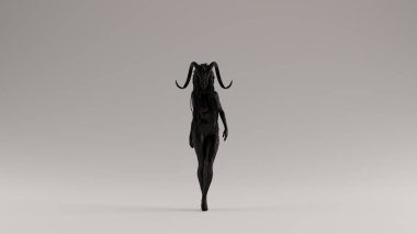 Bir baş elbise 3D illüstrasyon 3D render ile siyah Evil cadı