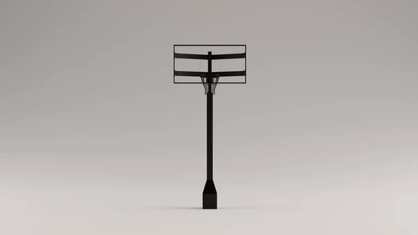 ブラックバスケットボールフープ3Dイラスト3Dレンダー — ストック写真