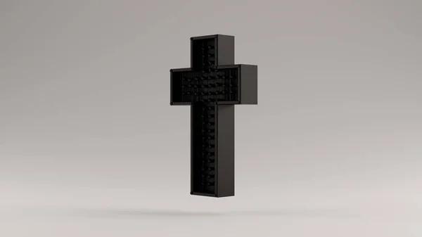 Fekete Modern Christian Cross Illusztráció Render — Stock Fotó