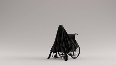 Tekerlekli Sandalye de Siyah Evil Spirit İleri Eğilerek 3d İllüstrasyon 3d Rendering