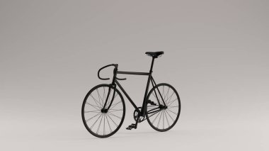 Siyah Sabit Dişli Yarış Bisikleti 3d illüstrasyon 3d render