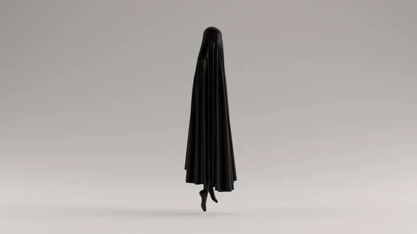Fantasma Negro Flotante Espíritu Maligno Vista Lateral Ilustración Render —  Fotos de Stock