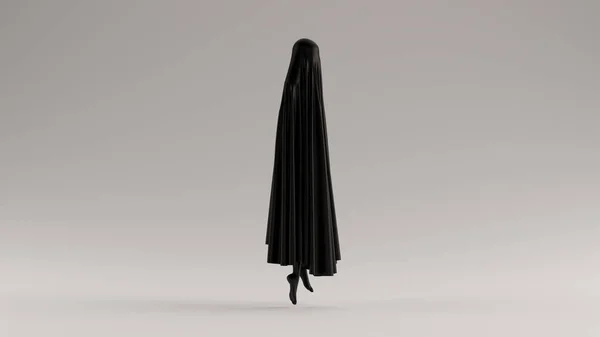 Black Ghost Floating Evil Spirit Side View Иллюстрация Render — стоковое фото