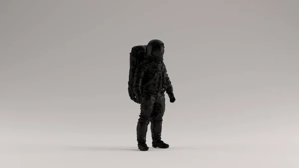 Black Spaceman Astronaut Cosmonaut Illustration Render — Stock Photo, Image