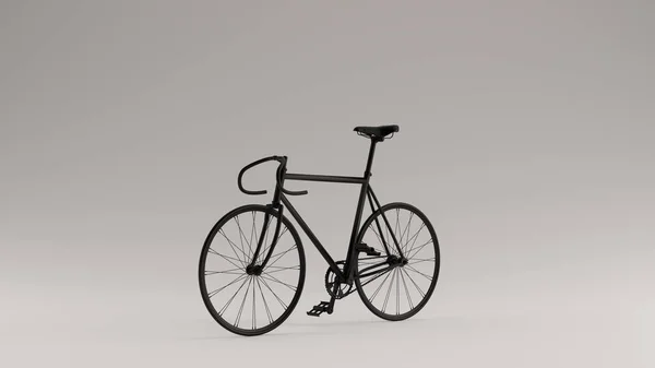 Preto Fixo Engrenagem Corrida Bicicleta Ilustração Render — Fotografia de Stock