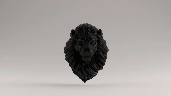 Buste Lion Adulte Noir Sculpture Avant Illustration — Photo