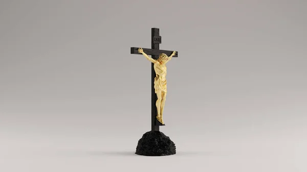 유대인 렌더링의 나사렛 왕관과 십자가와 그리스도 — 스톡 사진