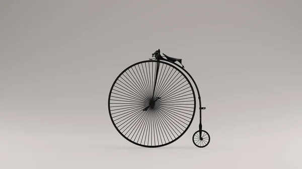 Schwarzer Pfennig Farthing Fahrrad Illustration Render — Stockfoto