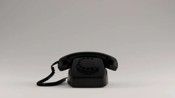Czarny Retro Telefon Ilustracja Render — Zdjęcie stockowe