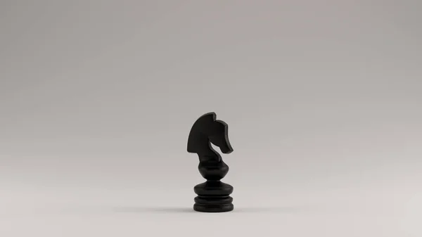 Zwarte Chess Knight Stuk Illustratie Rendering — Stockfoto