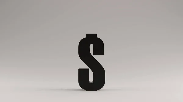 Black Dollar Sign Ілюстрація Рендерингу — стокове фото
